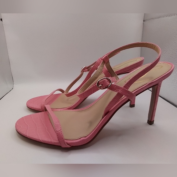 Sam Edelman | Doran Bubblegum Pink Snake Print Vegan Leather SZ 9 - Picture 2 of 9